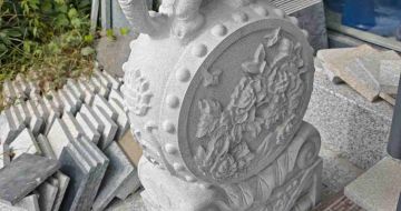 安阳芝麻白抱鼓石 庭院抱鼓石