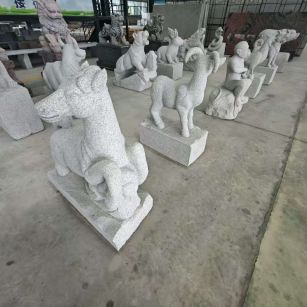 安阳芝麻白雕刻 十二生肖 异形雕刻